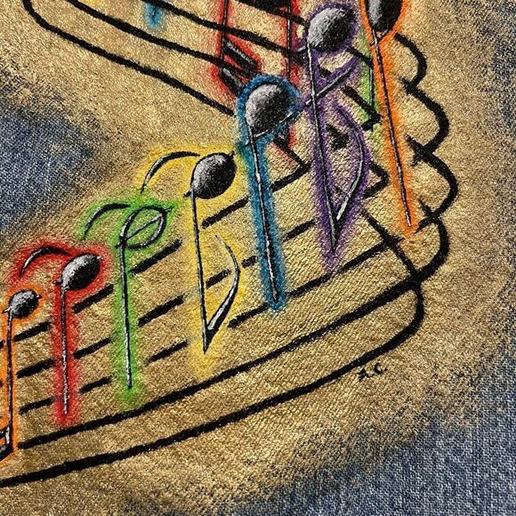 Panic! At the Disco Custom Painted Denim Button Shirt Women’s Large - Picture 4 of 6